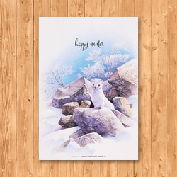 ポストカード　「happy winter」 2枚目の画像