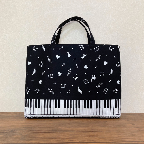 猫ちゃん柄レッスンバッグ 入学準備入園準備おけいこ絵本バッグバッグ