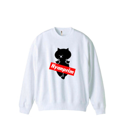 【M～2XLパロディ/8.4oz】ニャンプリム猫スウェットトレーナー長袖面白いおもしろプレゼント送料無料・新品 2枚目の画像