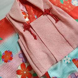 3歳用正絹総絞りの被布(中綿なし）4386m様のリクエスト 子供服 着物