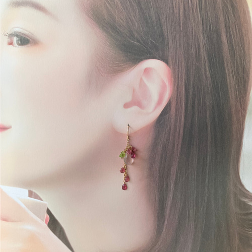 天然石＊桜ハンドメイド2023＊ローズクォーツとピンクトルマリンの桜 
