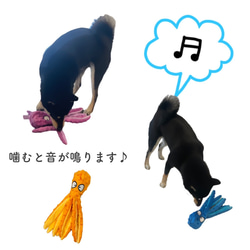 タコ 犬 おもちゃ 音が鳴る タコさん 引っ張る ペット用品 人気 噛む ロープ ぬいぐるみ コング 2枚目の画像