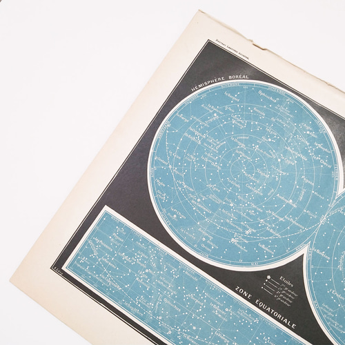 天文学 天空地図 星座図版 1915年 Larousse a Paris paul auge 天文学 天空地図 星座図版 1915年 Larousse a Paris paul auge