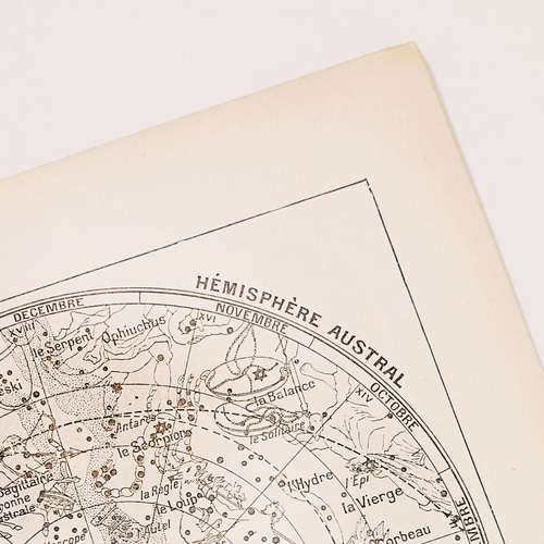 天文学 天空地図 星座図版 1915年 Larousse a Paris paul auge 天文学 天空地図 星座図版 1915年 Larousse a Paris paul auge