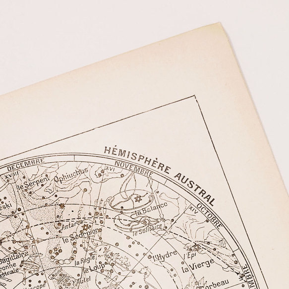 天文学 天空地図 星座図版 1915年 フランス オリジナルリトグラフ01969 7枚目の画像
