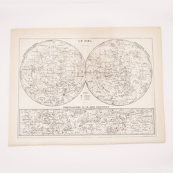 天文学 天空地図 星座図版 1915年 フランス オリジナルリトグラフ01969 5枚目の画像