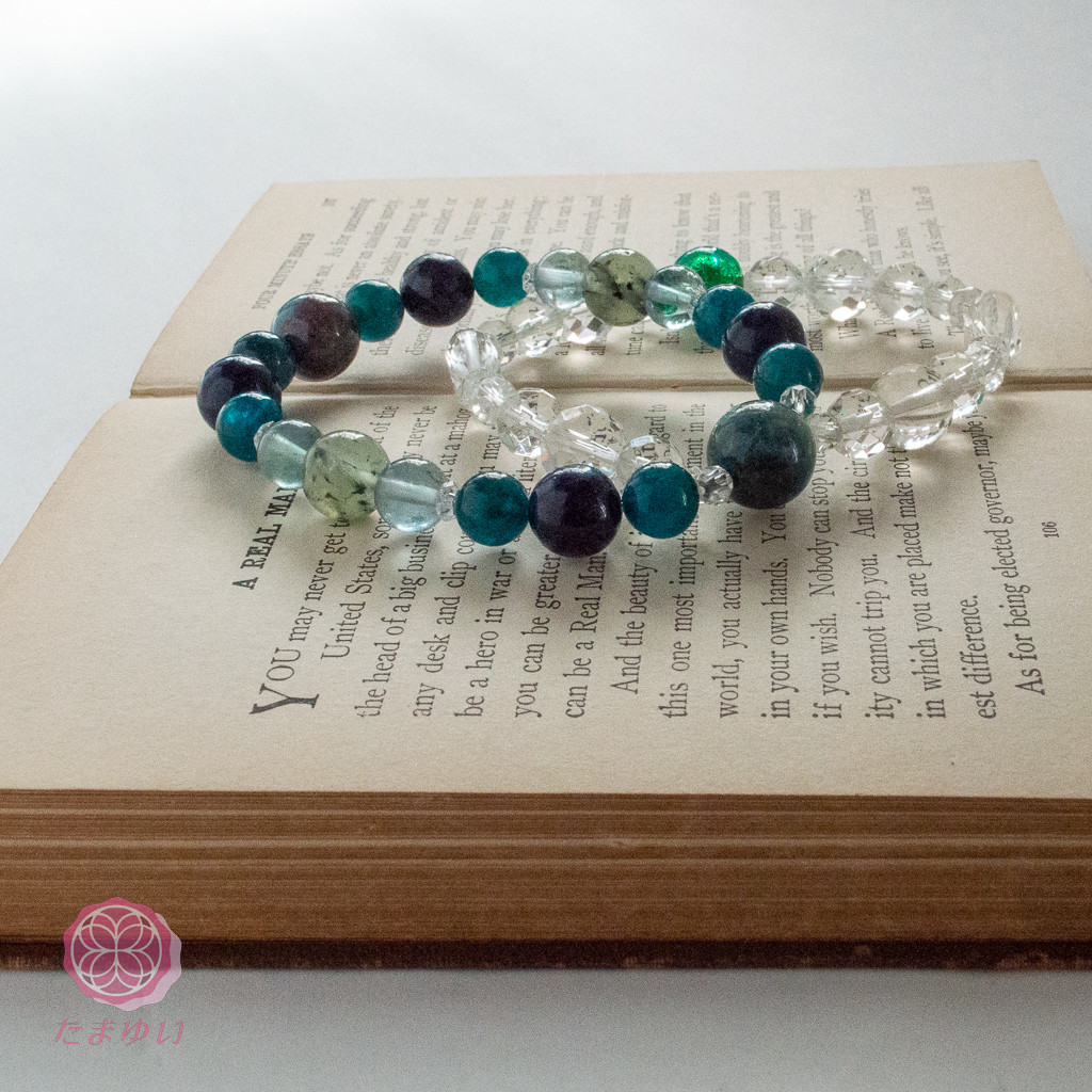 神様を味方につける～さきわいブレス　地球トラベラー4 クォンタムクワトロシリカ デュモルチェライト ブルーアパタイト