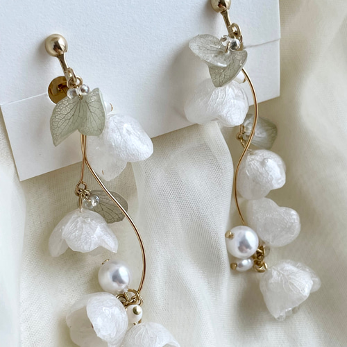 すずらんアクセサリーピアスorイヤリング｜ﾛﾝｸﾞﾀｲﾌﾟ ピアス