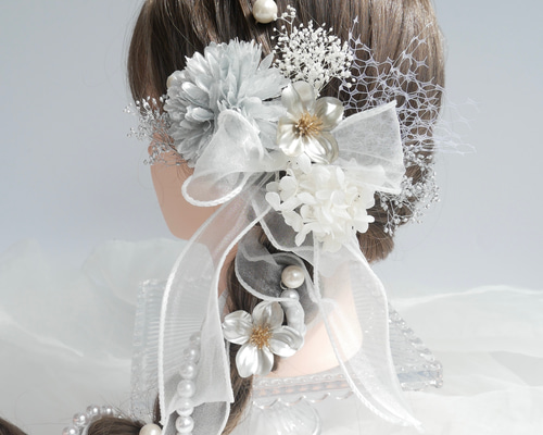 1450円 本物花 クラッシックパープル 髪飾り 卒業 入学 ブライダル 本物花 クラッシックパープル 髪飾り 卒業 入学 ブライダル