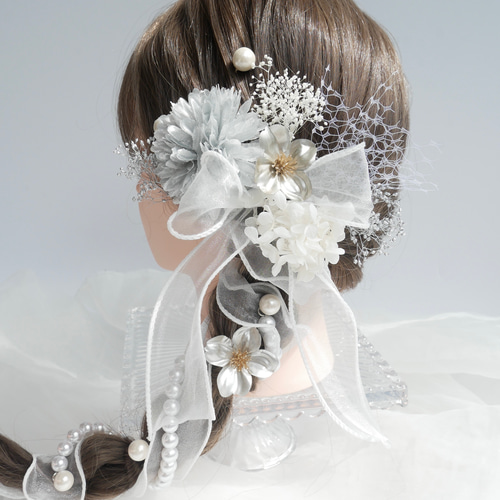 速達発送 白 ヘッドドレス ヘアアクセサリー お花 成人式 結婚式 結婚式 成人式 ヘアアクセサリー お花 ヘッドドレス 白 速達発送