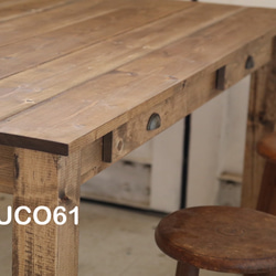 【4ドロワー】ダイニングテーブル【1700×700】（ダーク）アンティーク風・天然無垢材 2枚目の画像