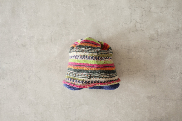 オパール毛糸の腹巻き帽子・キッズサイズ 5枚目の画像