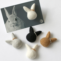 no.1515 レジン ヘアゴム ブローチ ポニーフック うさぎ no.1515 レジン ヘアゴム ブローチ ポニーフック うさぎ no.1515