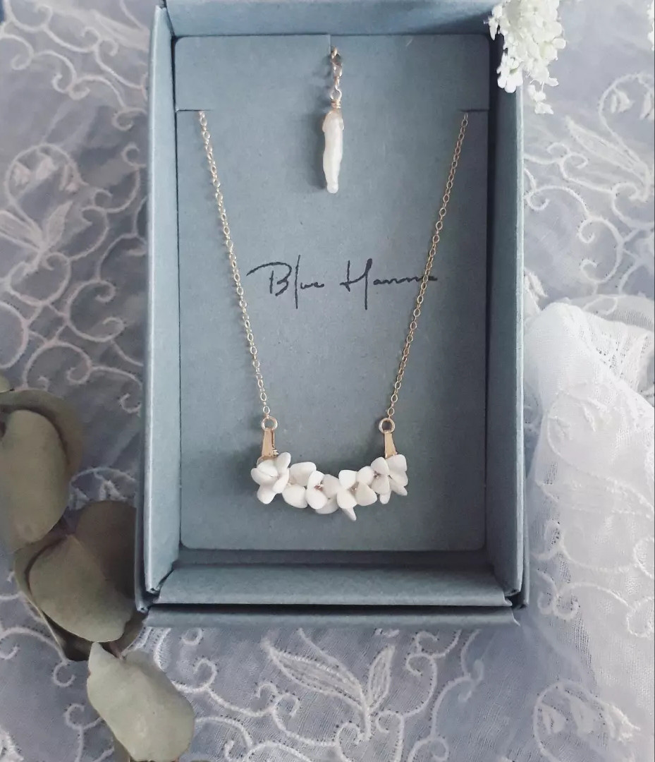 天草陶花　cresent  14kgfネックレス