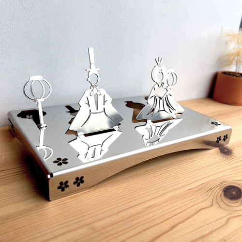 鏡雛】ステンレス鏡面材 お雛様 ひな祭り 雛人形 桃の節句 名入れ お