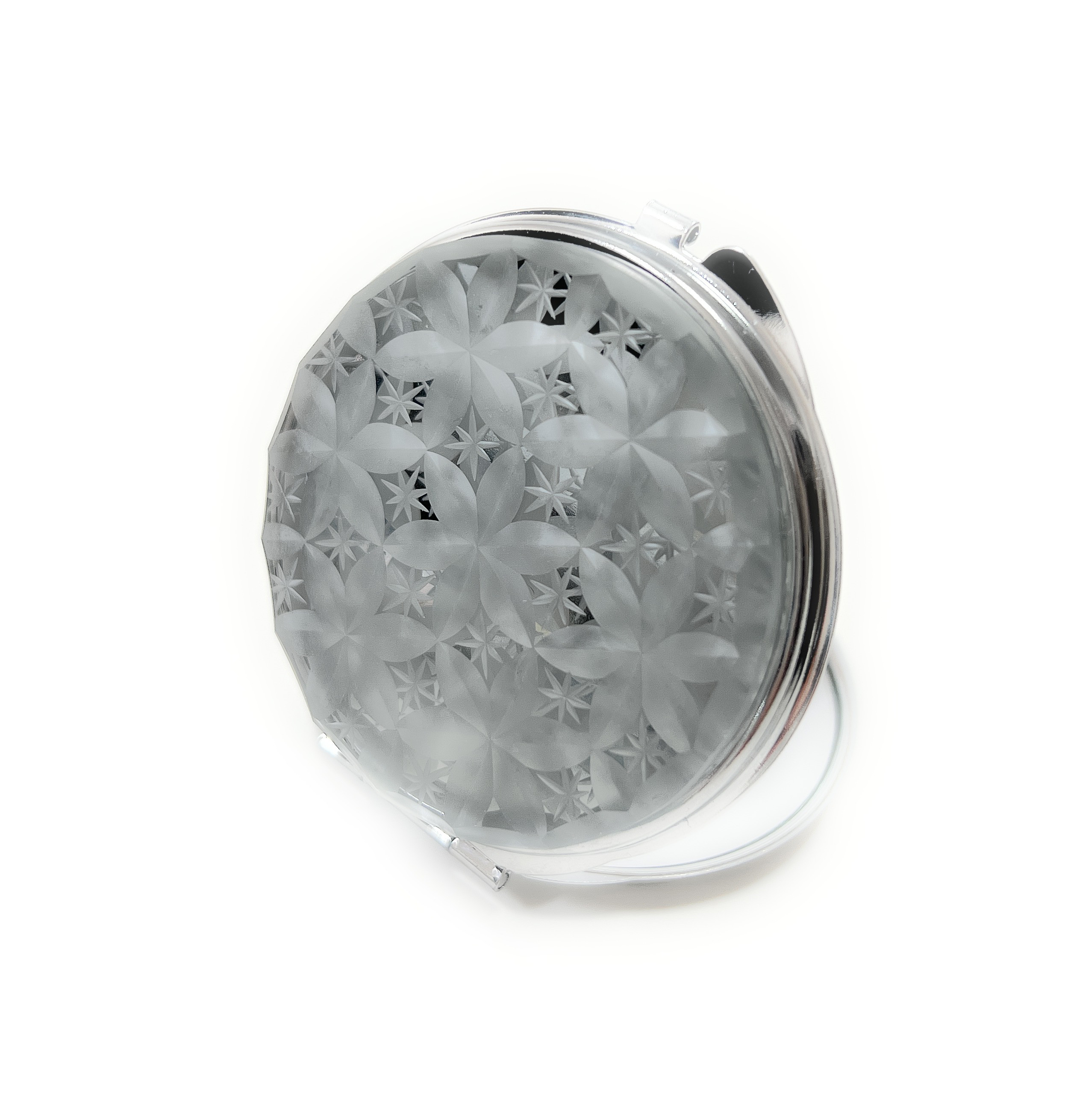 東京切子（花切子）コンパクトミラー　華六花　Silver