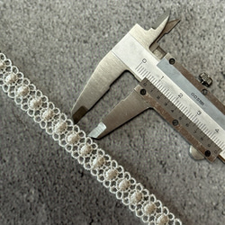 2m レーヨンケミカルレース 両耳ピコット ドット柄 日本製 lace-No,150 5枚目の画像