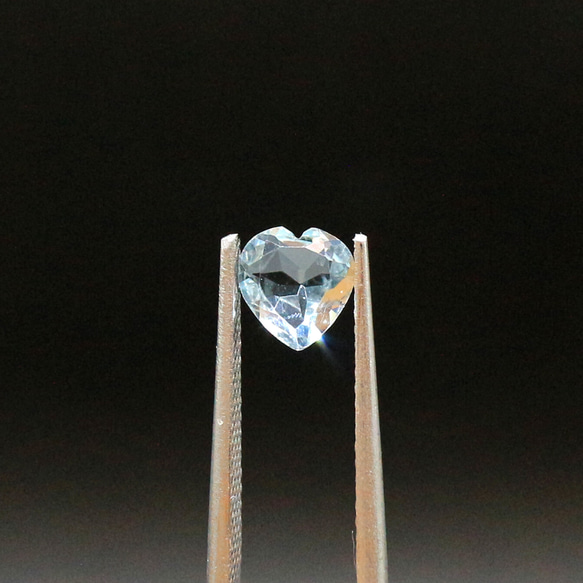 天然石 ルース 裸石 素材 アクアマリン ♡型 0.55ct 約6mm collection-gems08 1枚目の画像