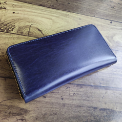 姫路レザーシュリンク】フラップロングウォレット【プルアップ】 長