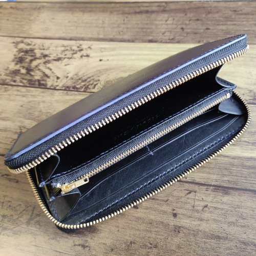 【おにぎり】ラウンドファスナーウォレット　ルガトショルダー＆栃木レザー おにぎり】ラウンドファスナーウォレット ルガトショルダー