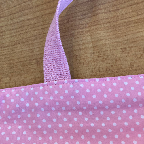 水彩ちょうちょ柄のレッスンバッグ ☆くすみピンク切替 レッスンバッグ