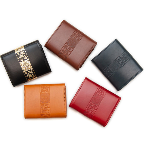 送料無料】令和ゆかりの奈良財布 正倉院文様三つ折りコンパクト財布