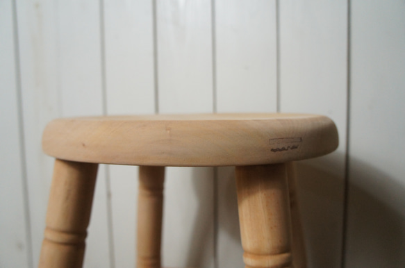 英国アンティーク調 西洋 スツール マホガニー無垢材 未塗装 丸椅子　cha155 4枚目の画像