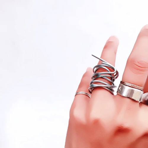 not one series . ハンドメイド リング シルバー メタル 変形