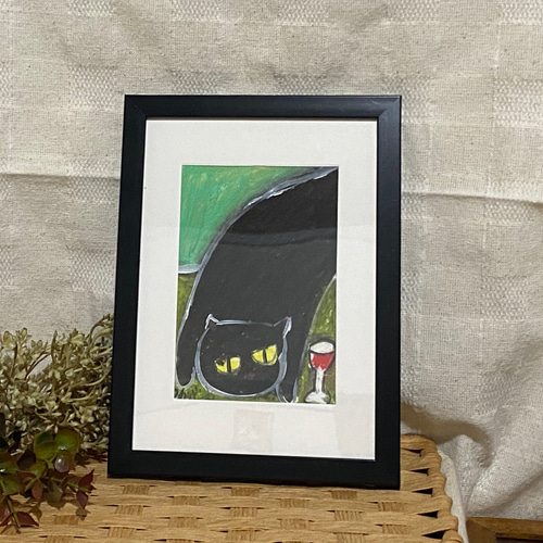 絵画。原画【ワイン好きの熊】 （絵画。原画【ワイン好きの熊