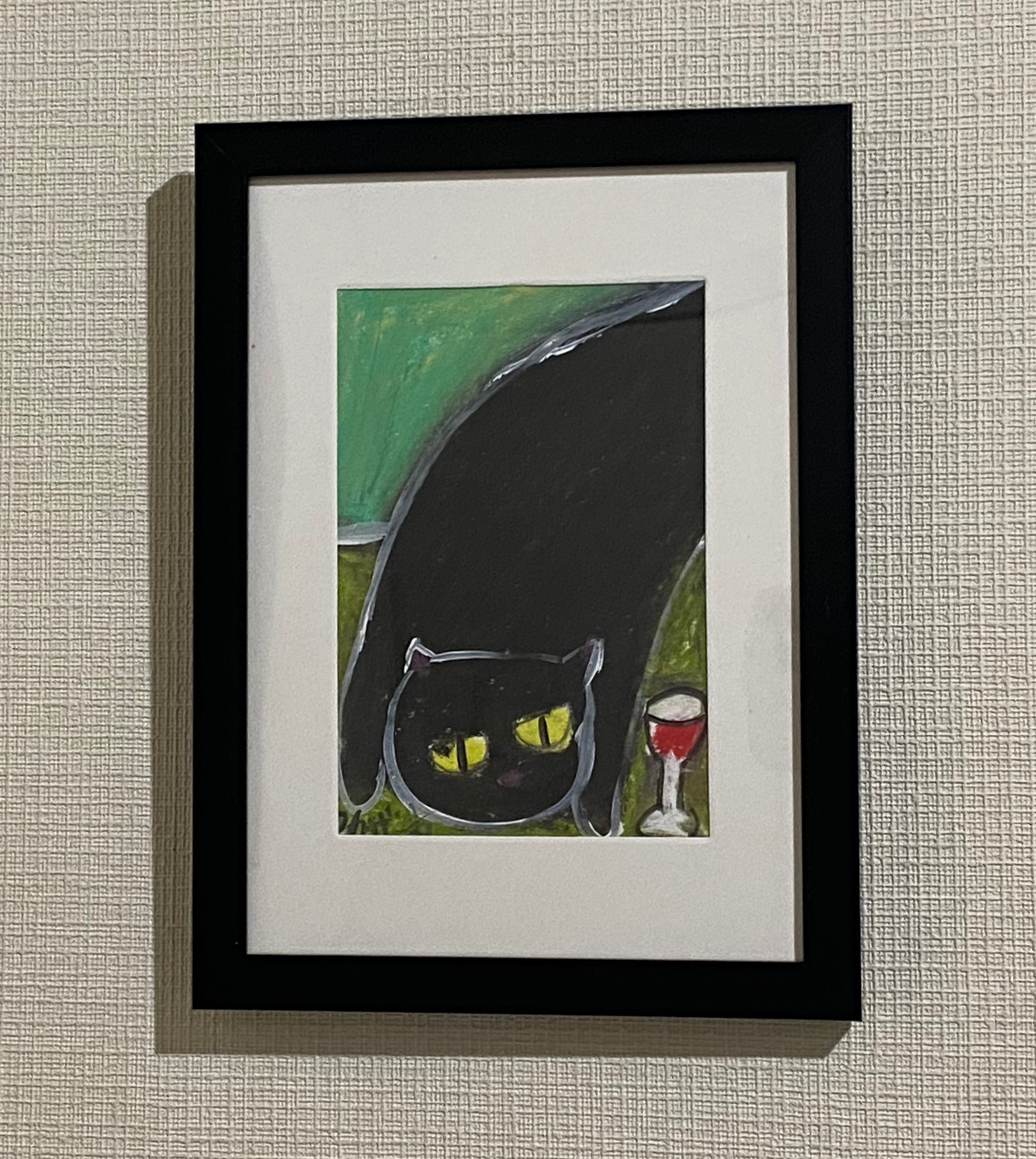 絵画 。壁掛け絵原画手描き【かわいい猫たちの楽しいワインパーティー】 絵画 。壁掛け絵原画手描き【かわいい猫たちの楽しいワイン