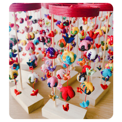 ラスト1点！［受注制作］お雛様に♪小さな可愛い吊るし飾り♡くくり花とくくり玉　お雛様　吊るし雛 13枚目の画像