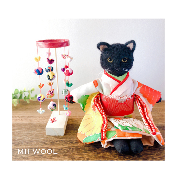 ラスト1点！［受注制作］お雛様に♪小さな可愛い吊るし飾り♡くくり花とくくり玉　お雛様　吊るし雛 7枚目の画像