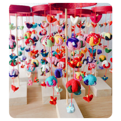 ラスト1点！［受注制作］お雛様に♪小さな可愛い吊るし飾り♡くくり花とくくり玉　お雛様　吊るし雛 12枚目の画像