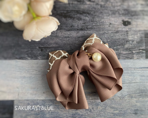 ヘアゴム☆モロッカン柄ヘアリボン☆グリーン&パープル　64 ヘアゴム☆モロッカン柄ヘアリボン☆グリーン&パープル 64