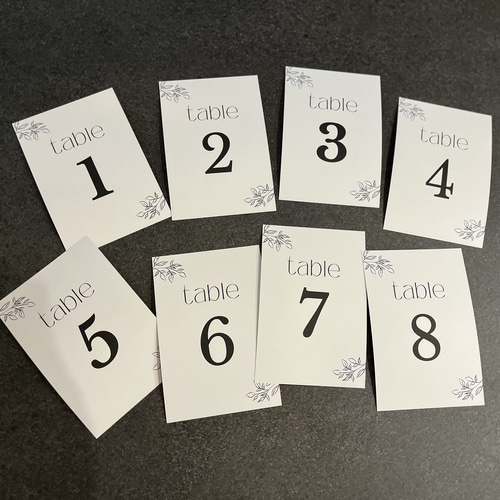 結婚式》テーブルナンバー ペーパーアイテム お洒落 席次表・席札