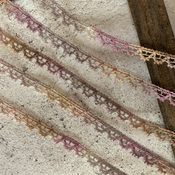 4m トーションレース 手染め ランダムマルチカラ― ピコット柄 日本製 lace-No,154-4 8枚目の画像
