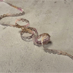 4m トーションレース 手染め ランダムマルチカラ― ピコット柄 日本製 lace-No,154-4 2枚目の画像