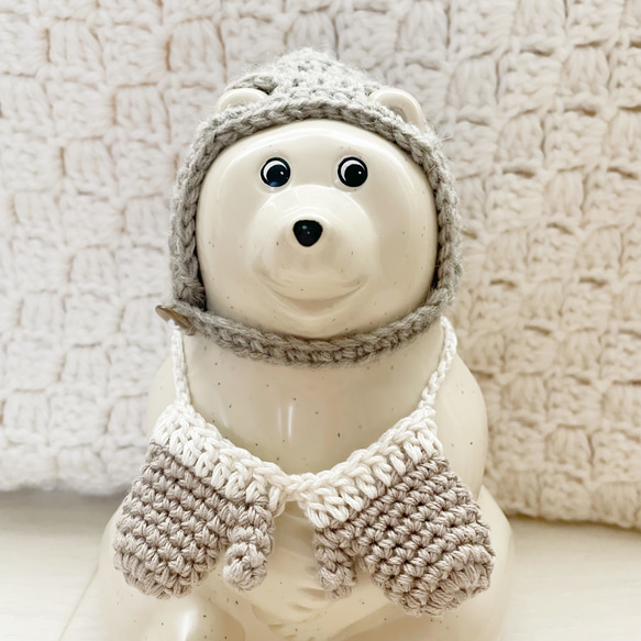 再販9♡【帽子&手袋set】しろくま貯金箱　小物セット 2枚目の画像