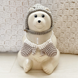 再販9♡【帽子&手袋set】しろくま貯金箱　小物セット 1枚目の画像