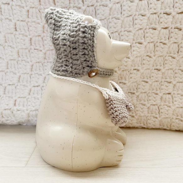 再販9♡【帽子&手袋set】しろくま貯金箱　小物セット 3枚目の画像