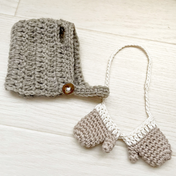 再販9♡【帽子&手袋set】しろくま貯金箱　小物セット 4枚目の画像