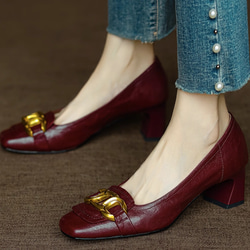 ハイヒール・パンプス ネイビー/ブラウン 本革 ベーシックパンプス パンプス ブランド パンプス 歩きやすい