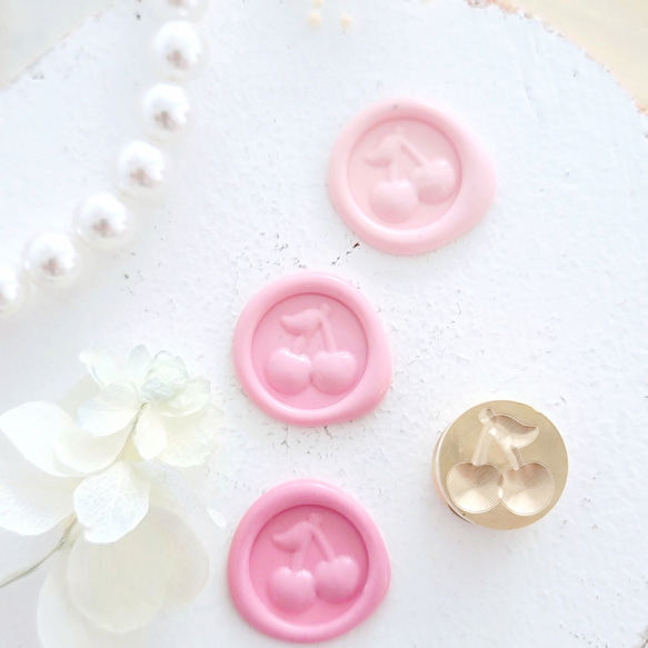 シーリングスタンプ「 さくらんぼ」チェリー ミニ 1.5㌢ シーリング