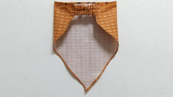 チョコレート  色・サイズが選べる　子供用三角巾　ゴム紐付 16枚目の画像