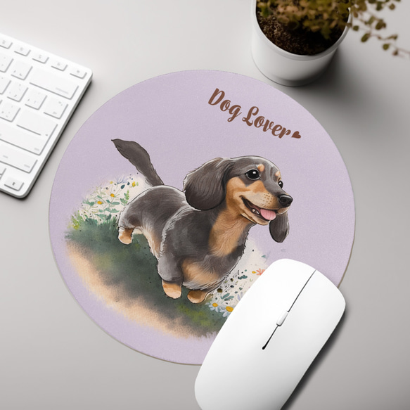 【 自然に囲まれた ダックスフンド 】 パステルカラー マウスパッド　犬　ペット　うちの子　犬グッズ　プレゼント 3枚目の画像