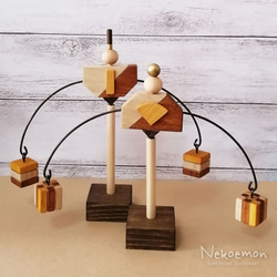 ウッドキューブ タワー オブジェ＜creema限定＞ その他インテリア雑貨