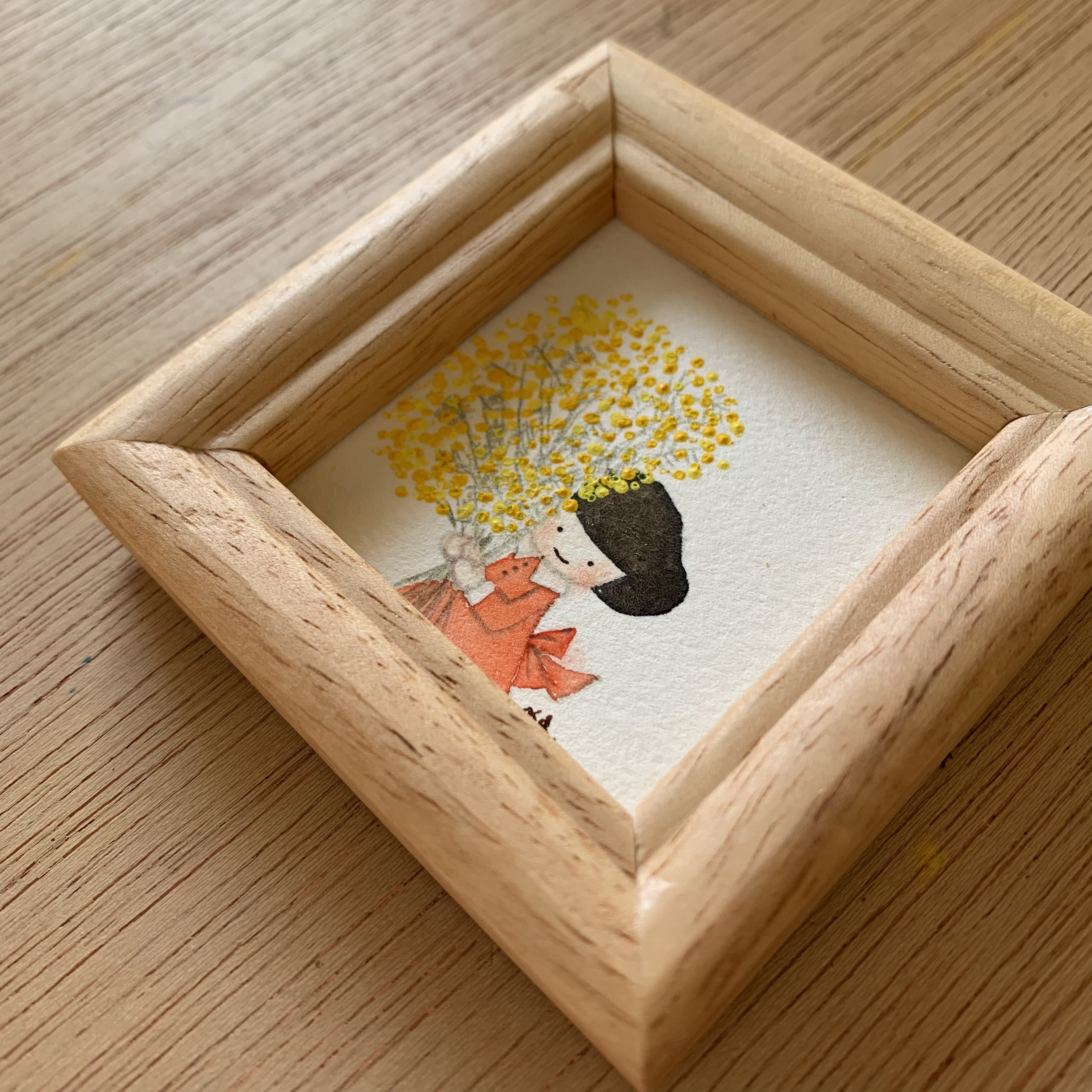 「ミモザをあなたに」ミニ額　原画