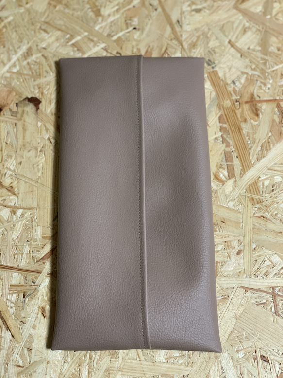 レザー製ティッシュカバー "beige" 2枚目の画像