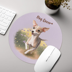 【 自然に囲まれた イタリアングレーハウンド 】 パステルカラー マウスパッド　犬　ペット　うちの子　犬グッズ　プレゼン 3枚目の画像