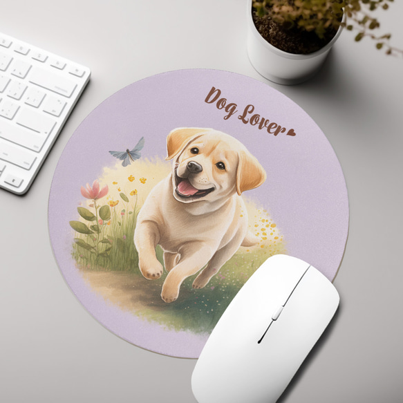 【 自然に囲まれた ラブラドールレトリバー 】 パステルカラー マウスパッド　犬　ペット　うちの子　犬グッズ　プレゼント 3枚目の画像
